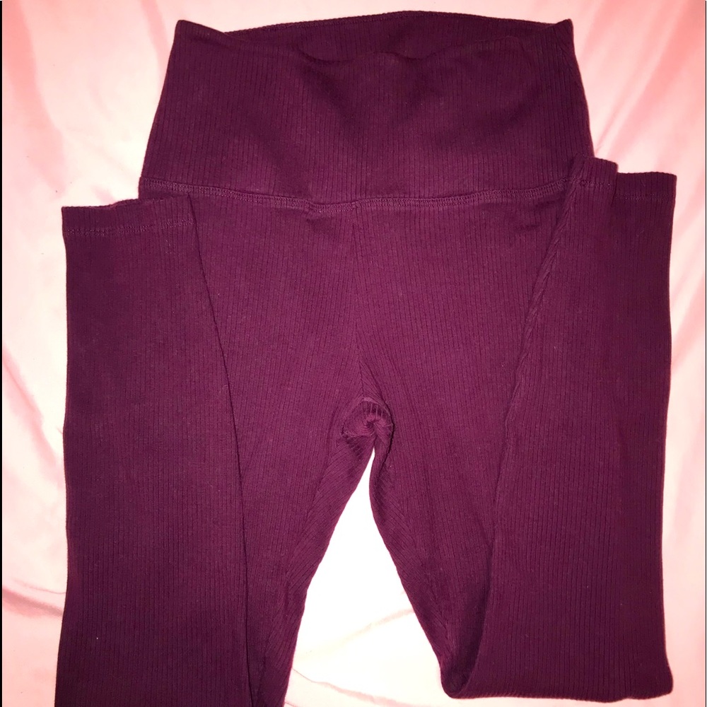 PINK ribbed leggings